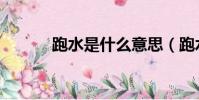 跑水是什么意思(跑水的意思)