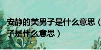 安靜的美男子是什么意思(網絡語安靜的美男子是什么意思)