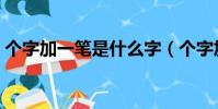 個字加一筆是什么字(個字加一筆是哪個字)
