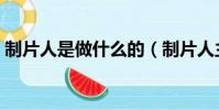 制片人是做什么的(制片人主要做什么工作)