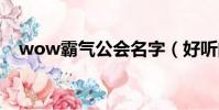 wow霸氣公會名字(好聽的游戲公會名)