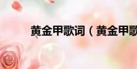 黃金甲歌詞(黃金甲歌詞是什么)