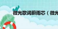 微光歌詞蔚雨芯(微光歌曲簡介)