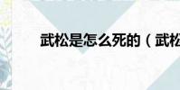 武松是怎么死的(武松享年幾歲)