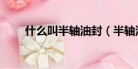 什么叫半軸油封(半軸油封的簡述)