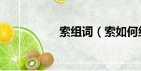 索組詞(索如何組詞)