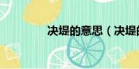 決堤的意思(決堤的解釋)