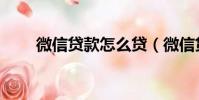 微信貸款怎么貸(微信貸款如何貸)