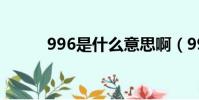 996是什么意思啊(996的解釋)