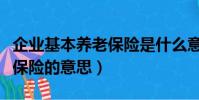 企業基本養老保險是什么意思(企業基本養老保險的意思)