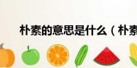 樸素的意思是什么(樸素是什么意思)