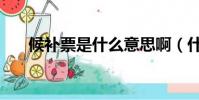 候補票是什么意思啊(什么是候補票)