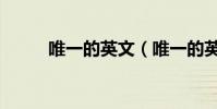 唯一的英文(唯一的英語是什么)