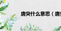 唐突什么意思(唐突解釋)