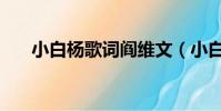 小白楊歌詞閻維文(小白楊歌曲簡介)