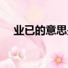 業已的意思是什么（業已意思出處詳解）