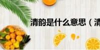 清韻是什么意思(清韻解釋)