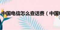 中國電信怎么查話費(中國電信如何查話費)