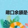 敞口余額是什么意思（敞口余額的含義）