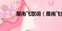 雁南飛歌詞(雁南飛整首歌詞)