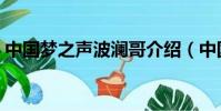中國夢之聲波瀾哥介紹(中國夢之聲波瀾哥)