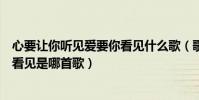 心要讓你聽見愛要你看見什么歌(歌詞心要讓你聽見愛要你看見是哪首歌)