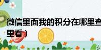 微信里面我的積分在哪里查看(微信積分在哪里看)