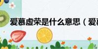愛慕虛榮是什么意思(愛慕虛榮的意思)