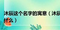 沐辰這個名字的寓意(沐辰這個名字的寓意是什么)