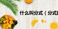 什么叫分式(分式的定義)