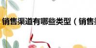 銷售渠道有哪些類型(銷售渠道有什么類型)