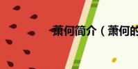 蕭何簡介(蕭何的簡介)