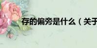 存的偏旁是什么(關于存的偏旁)