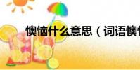 懊惱什么意思(詞語懊惱什么意思)