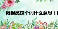 既視感這個詞什么意思(既視感的意思)