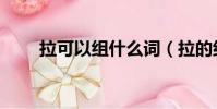 拉可以組什么詞(拉的組詞有哪些)