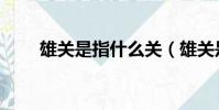 雄關是指什么關(雄關是哪個關口)