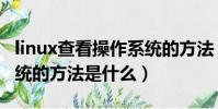 linux查看操作系統的方法(linux查看操作系統的方法是什么)