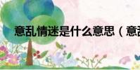 意亂情迷是什么意思(意亂情迷的含義)