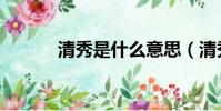 清秀是什么意思(清秀的解釋)