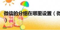 微信的分組在哪里設置(微信的分組如何設置)
