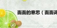 面面的意思(面面詞語解釋)