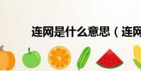 連網是什么意思(連網是啥意思)