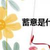 蓄意是什么意思（蓄意什么意思）