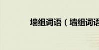 墻組詞語(墻組詞語有哪些)