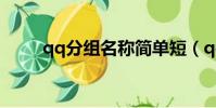 qq分組名稱簡單短(qq個性分組)