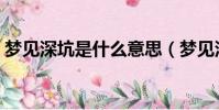 夢見深坑是什么意思(夢見深坑是什么寓意)