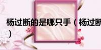 楊過斷的是哪只手(楊過斷的是左手還是右手)