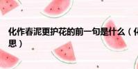 化作春泥更護花的前一句是什么(化作春泥更護花是什么意思)