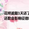 花唄逾期1天還了之后還了影響征信嗎（如果花唄逾期一天還款會影響征信嗎）
